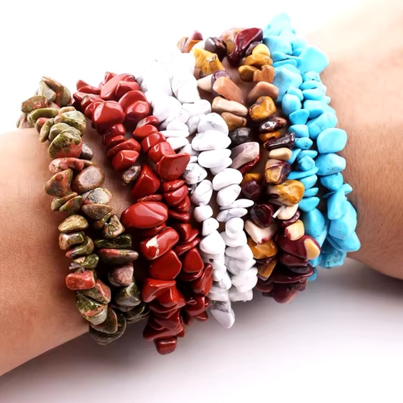 Bracelet And Earrings Set - South Red Agate Healing Natural Stone - Picture 7 of 9